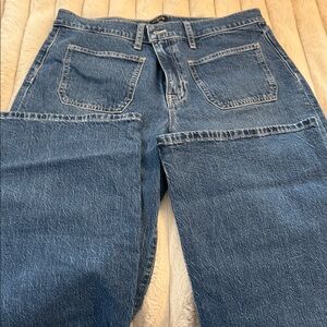 J. Crew Full Length, wide-leg jeans.